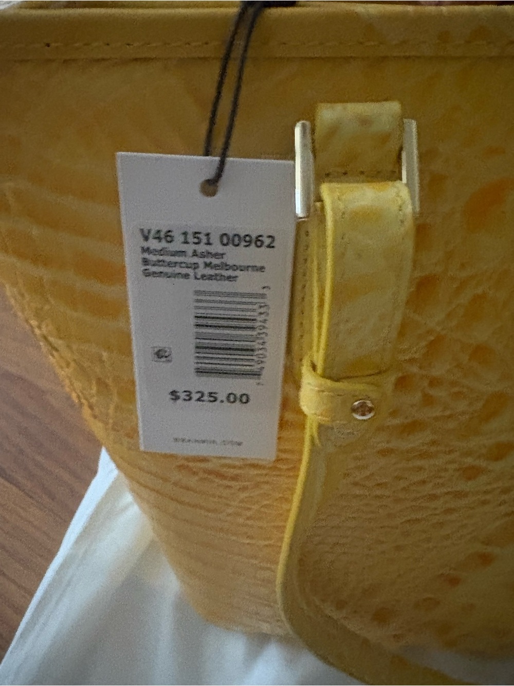 Brahmin Yellow Croc-Embossed Tote Bag - Women's Handbag NWT - Picture 5 of 6